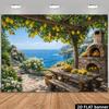 2D Ocean View Lemon Tree Backdrop Photography Background