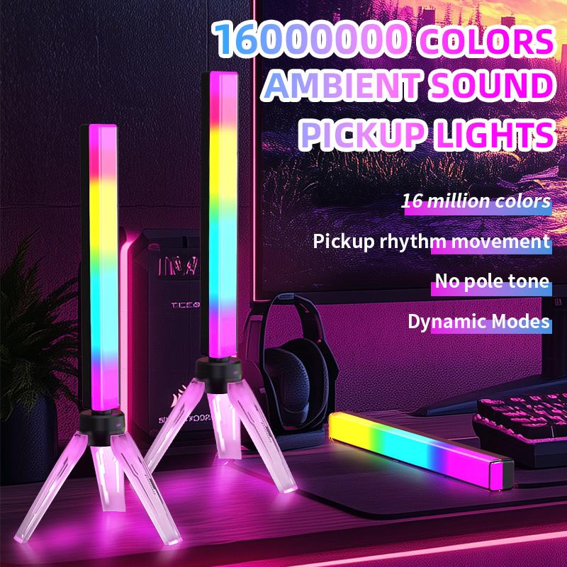 RGB Sound Pickup Lamp LED Atmosphere Lights Music Sync APP Control Colorful Music Rhythm Light for Party Esports Room Decoration