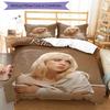 3pcs Billie Eilish Bedding Set Duvet Cover Closure Includes 1 Duvet Cover & 2 Pillowcases, Soft and Comfortable for All Seasons.
