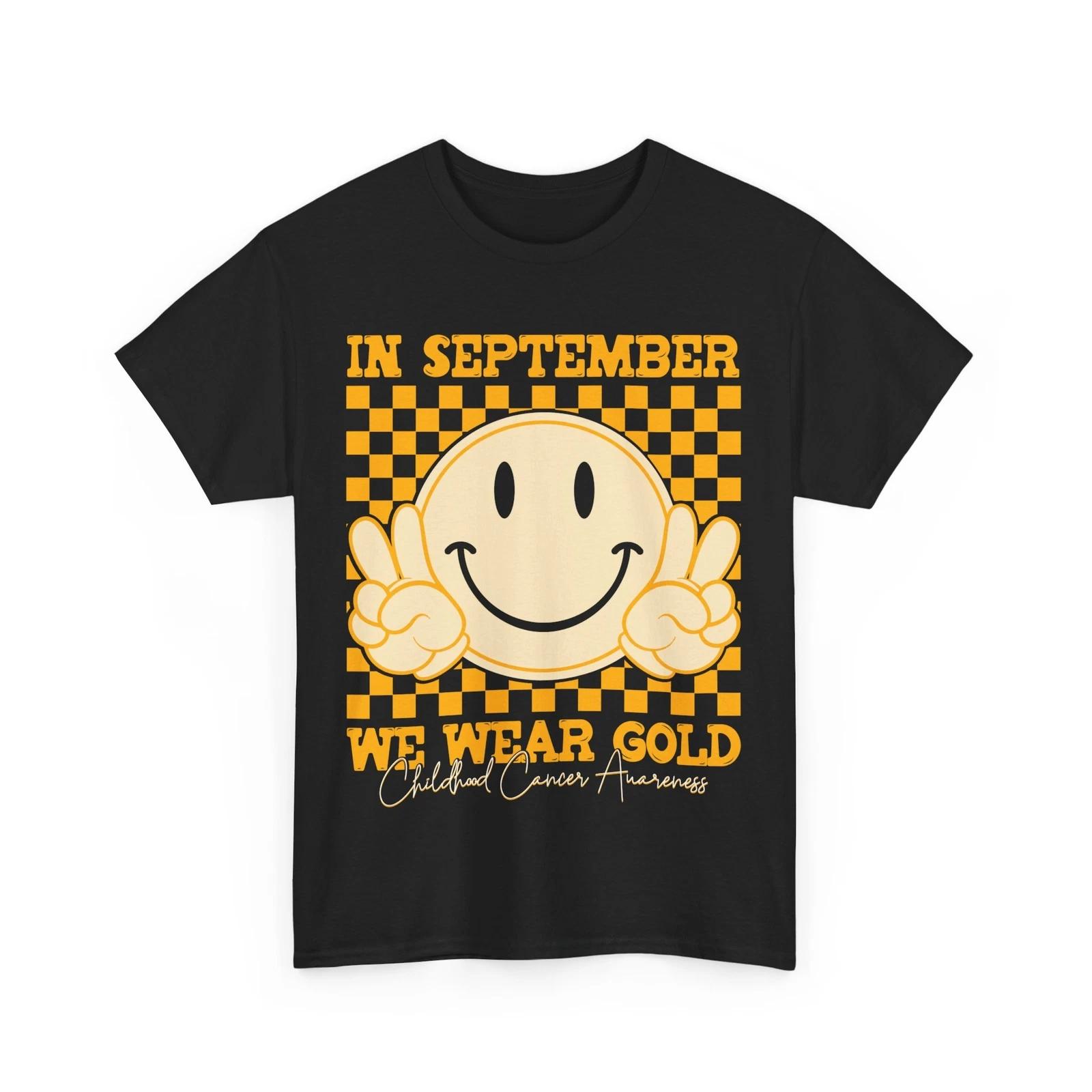 In September We Wear Gold Childhood Cancer Awareness T-Shirt 3XL