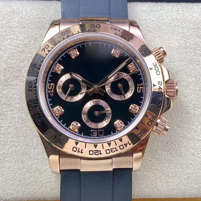 Rolex Daytona 40mm Diamond-Inlaid Multifunctional Automatic Mechanical Men's Watch.