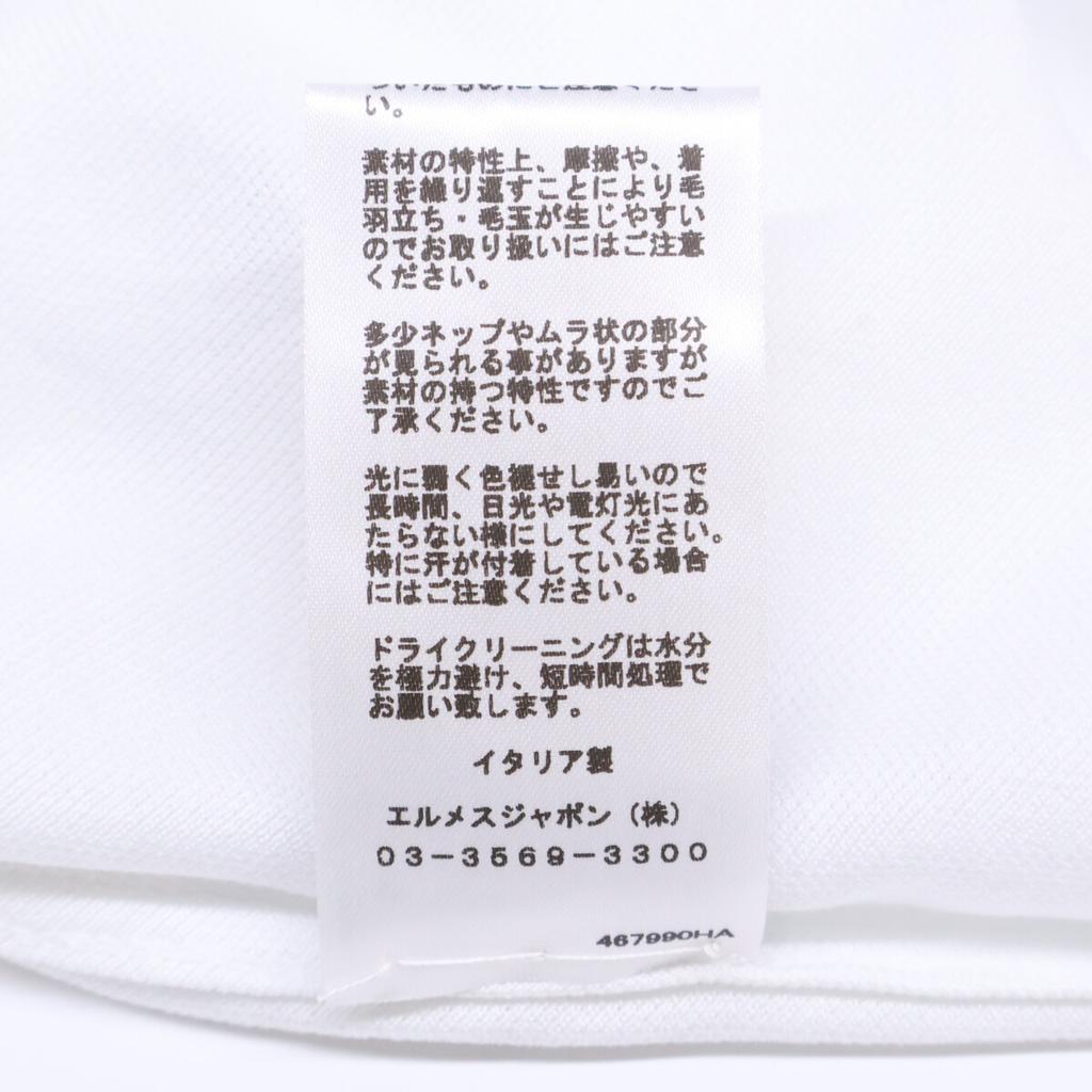 Hermes 467990HA Steppstich Baumwoll-Oberteile L weiß Gebraucht