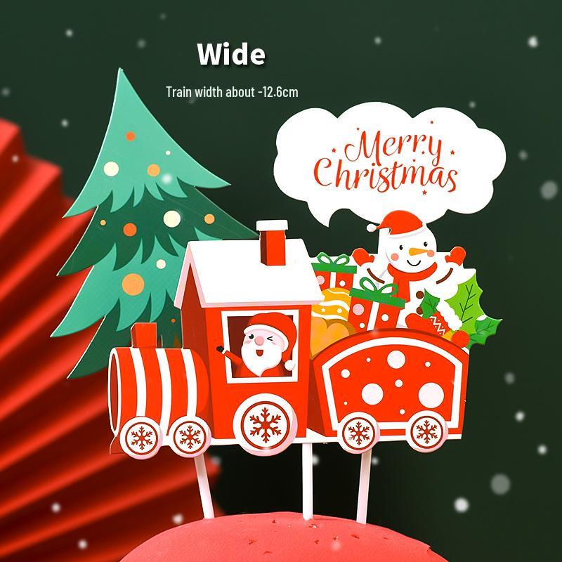 Popular Soft Glue Christmas Cake Ornaments: Santa Claus & Snowman Inserts for Holiday Party Desserts