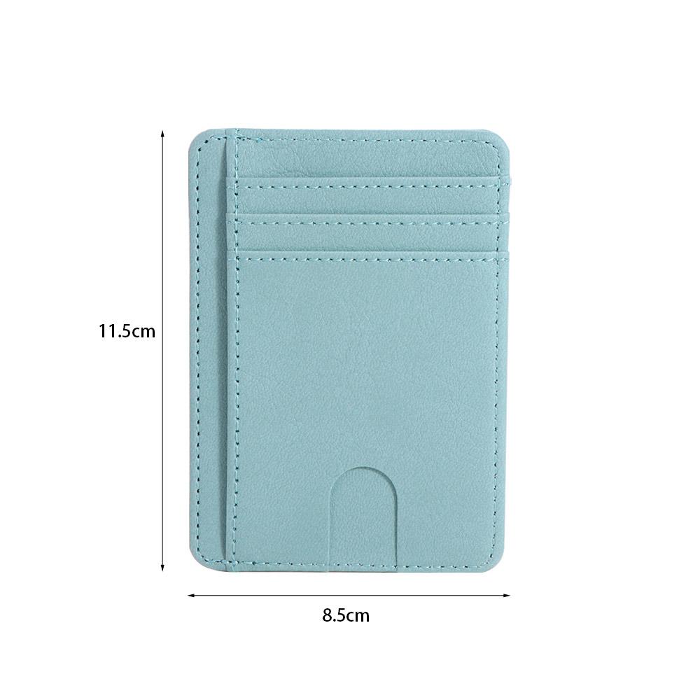 RFID Blocking Leather Credit ID Card Holder 8 Slots Simple Card Case PU Coin Purse Shopping
