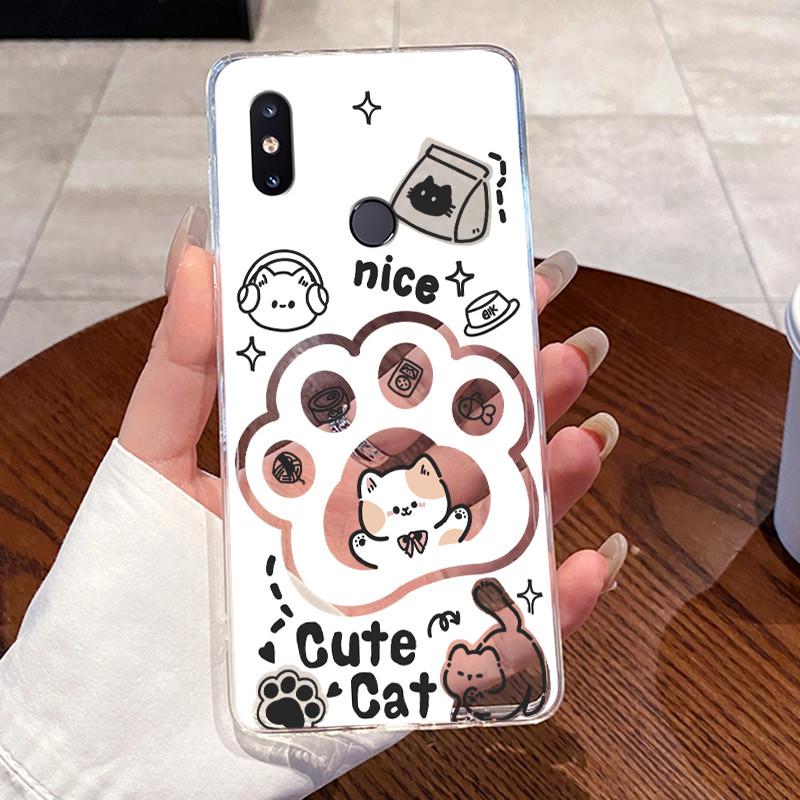 Jelly Casing For Xiaomi Mi Mix 2s Fundas Protective Coque Clear Silicone Soft TPU Back Cover Cute Rabbit Cat Dinasaur Phone Case