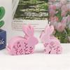 3D Easter Bunny Silicone Candle Mold DIY Embossed Flower Rabbit Design Aromatherapy Candles Gypsum Soap Home Decor