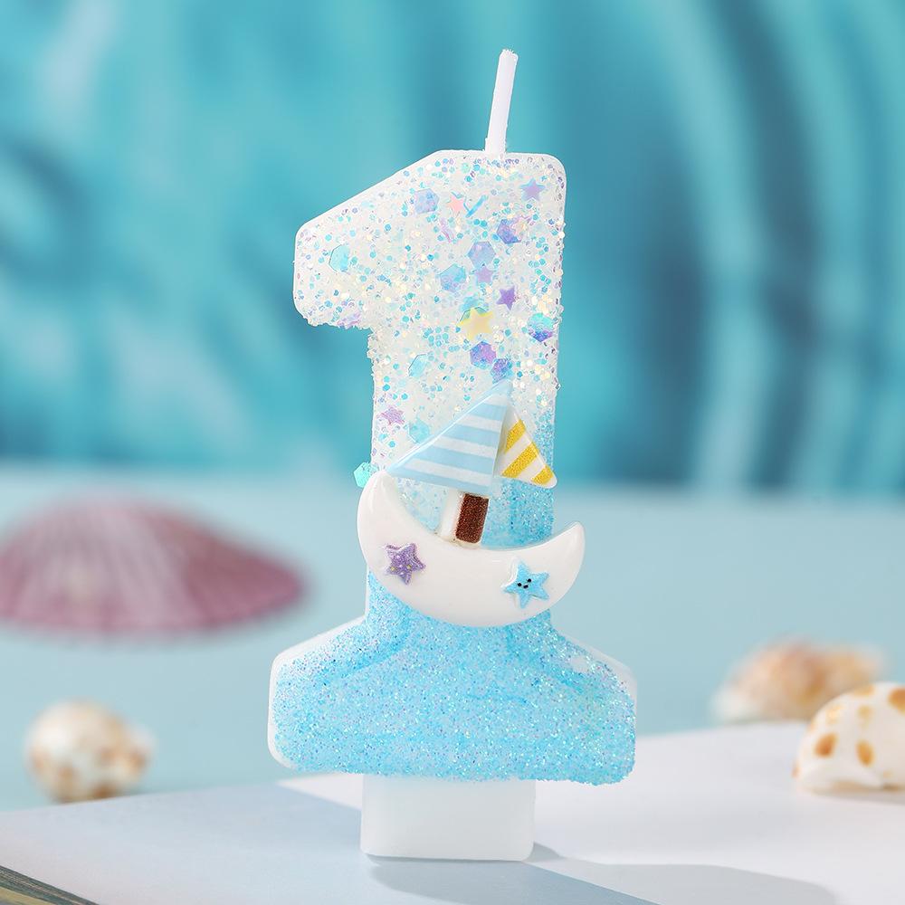 Smooth Sailing Ocean Series Digital Candles Handmade DIY with Small Boat Decoration Party Celebrating Creative Candles