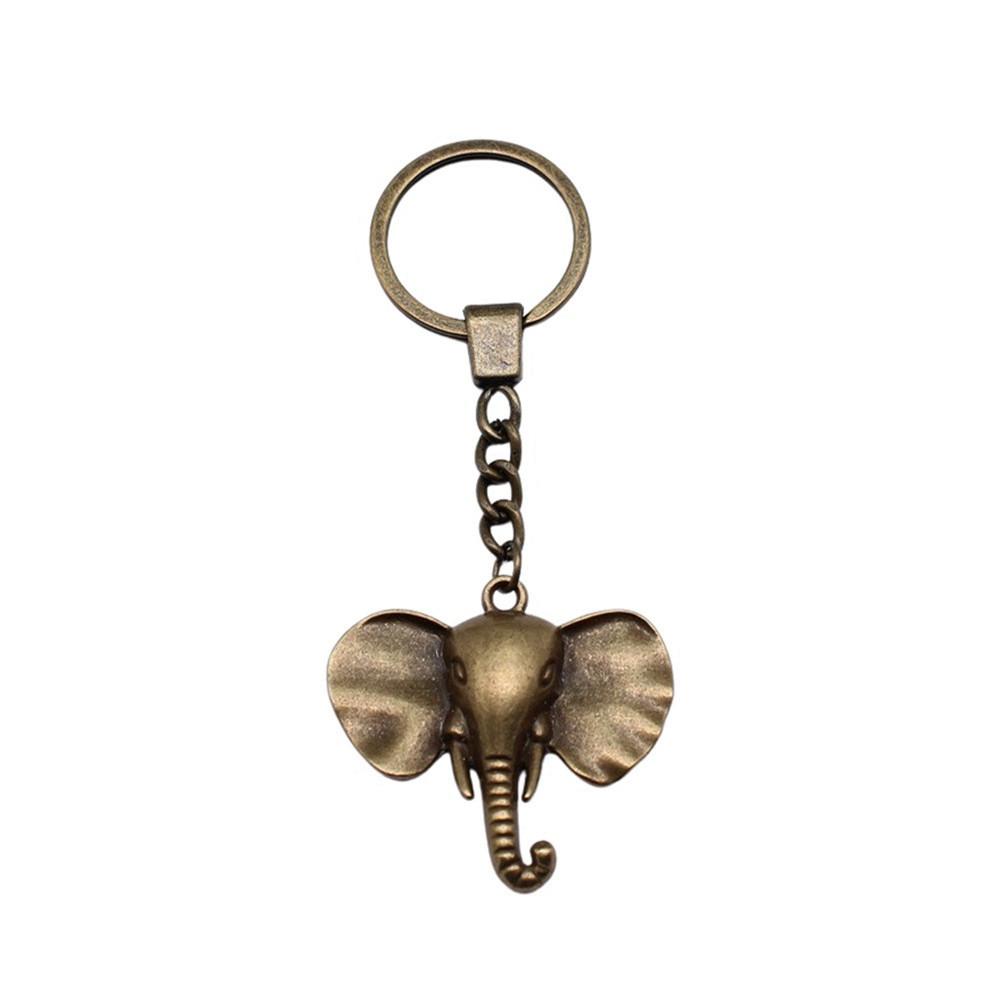 Pendentifs Porte-clés Éléphant Amoureux des Animaux Bijoux en Métal Artisanat Anneau 30mm