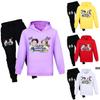 Kids Cotton Cartoon Hoodie And Jogging Pants Set For Winter And Spring Play