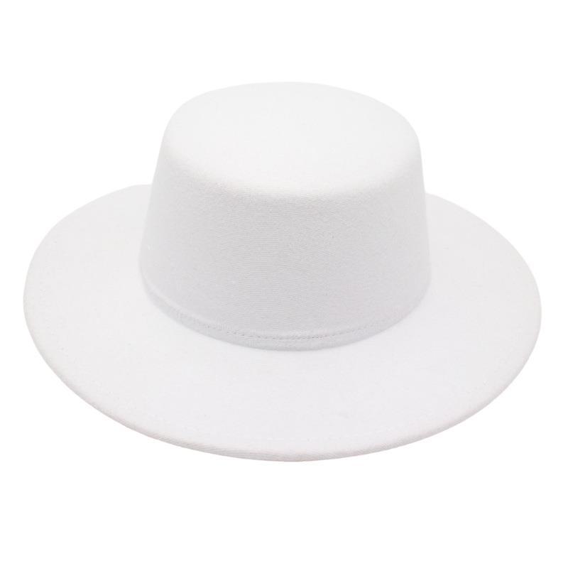French Bare Top Hat Hepburn Style Sunshade Felt Hat Minimalist High-End Jazz Hat Temperament Women'S Woolen Hat British Style