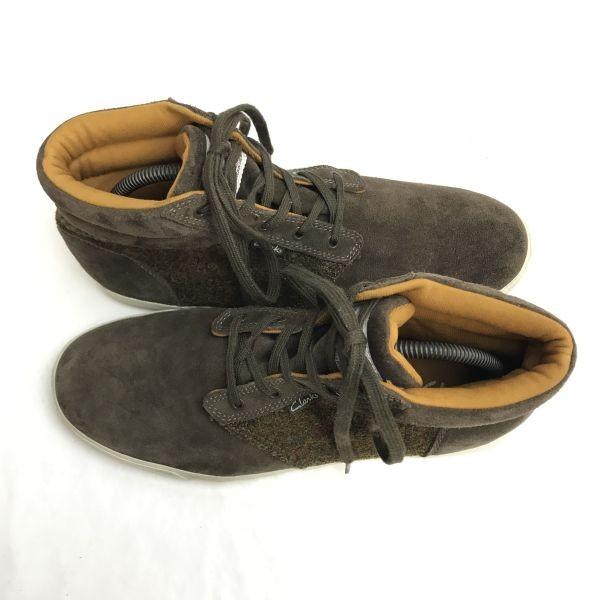 Clarks Harris Tweed short boots 8.5G 27 brown(USED)