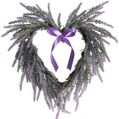 Lavendel-Wandbehang, herzförmiger Kranz für die Wanddekoration zu Hause