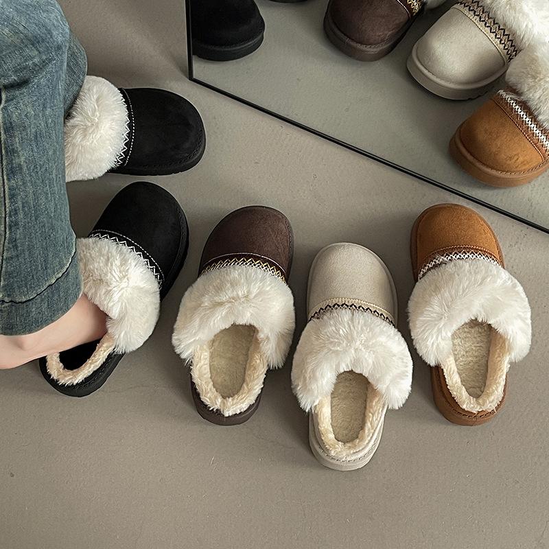 Fashion versatile casual warm cotton slippers 2025 autumn and winter new women's style comfortable versatile slippers