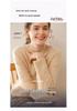 Women's Heavyweight Cashmere Jacquard Sweater - Thick Half-High Neck, Long Sleeve, Winter Knit Pullover