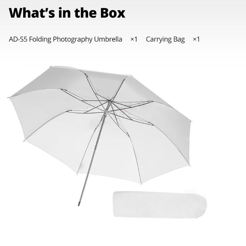 ADS5 Foldable Soft Umbrella Portable Studio Photography for Studio Flash Speedlites Creating Natural and Even Lighting