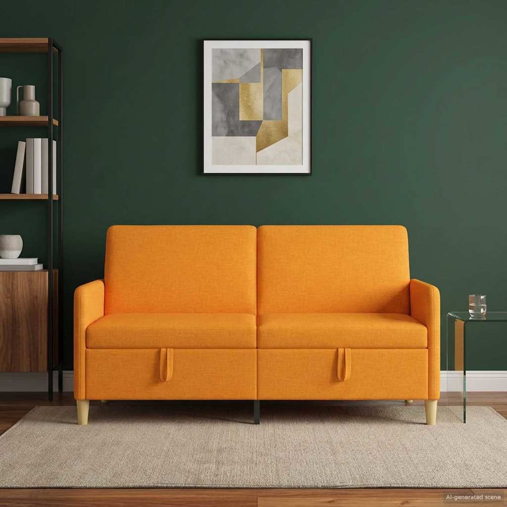 Sofa with Storage Space Dark Yellow 172 X 78 X 87 Cm Polyester