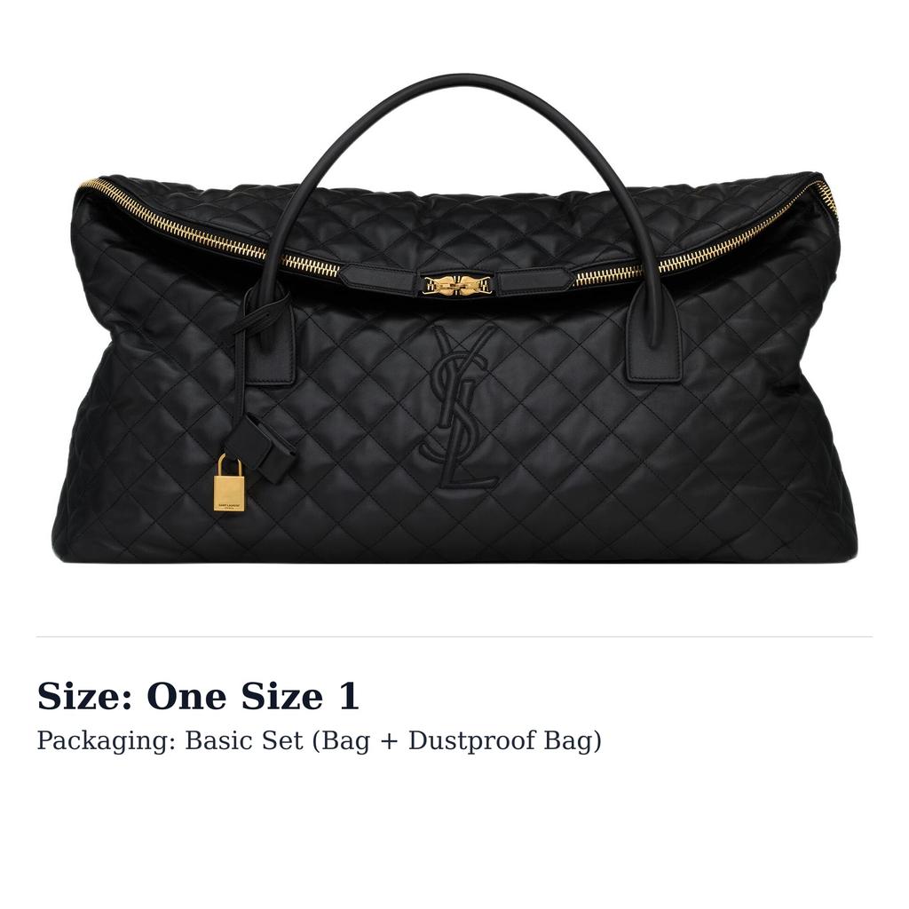 SAINT LAURENT Calfskin Travel Bag Women's Black 736009-AABK9-1000