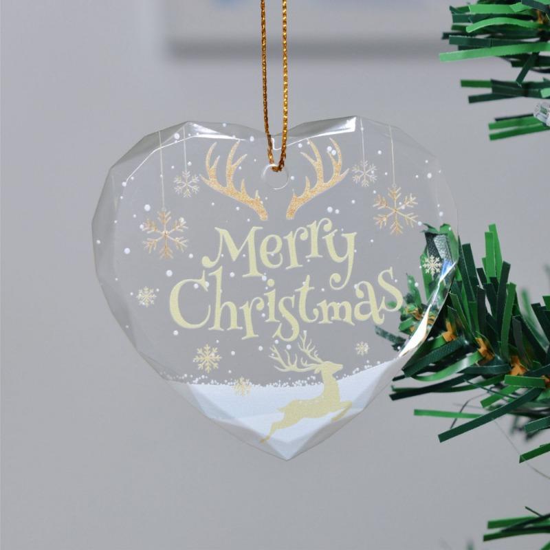 1pc-Christmas Tree Decorations - Transparent Double Sided Mini Decorations | Creative Christmas Decorations, Creative Pendants