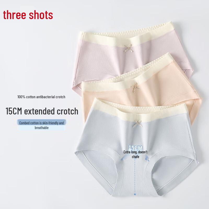 ThreeGun Women's 7A Antibacterial 100% Cotton Briefs - Light Color Series