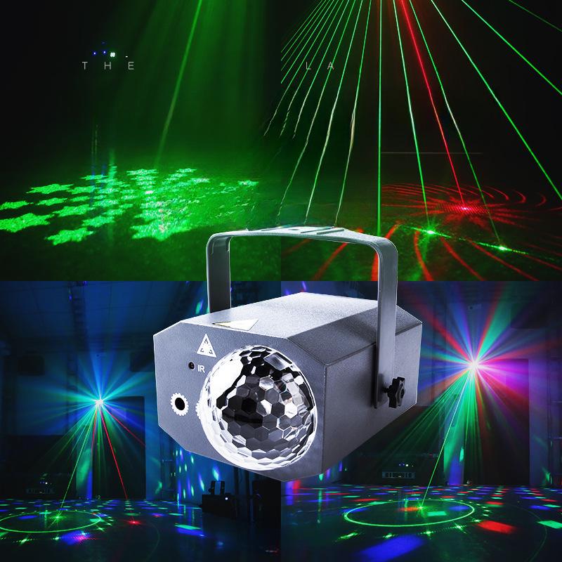Colorful Voice-Controlled Rotating Stage Lights - LED Magic Ball & Laser