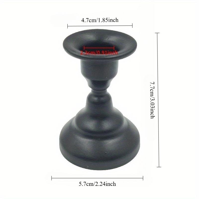 2Pcs Vintage Metal Candlestick Holders Matte Black Taper Candle Stand for Wedding Party Table Decor