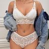 Lace Wire-Free Bra Set: Seamless, Anti-Sagging Triangle Cup Lingerie for Women with Small Busts