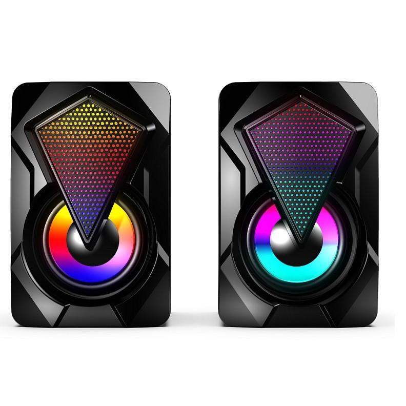 X2 Speakers Computer Led Light Subwoofer For Pc Computer Theater Usb Soundbox