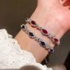 Bracciale in Argento con Zircone Ovale Geometrico Stile Lussuoso per Regalo Donna