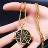 Witchcraft Astrology Stainless Steel Chain Necklaces 7 Point Star Gold Color Pendant Necklace Women/Men jewlery acier N531S02