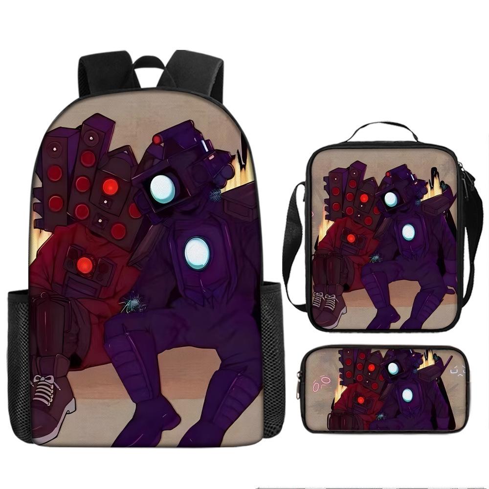

Skibidi Toilet Man Spoof School Bag Elementary School Backpack Satchel Pencil Case Backpack