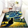 1PC Cat under starry sky Carpet for Living Room Bedroom Sofa Home Decor Rus Non-slip Floor Mat Luxury Gift