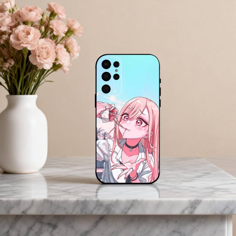M-Marin K-Kitagawa My Dress Up D-Darling Phone Case For Samsung S25,24,23,22,30,21,10,9,Ultra,Plus,Lite,FE,4,5 G Soft Black Case