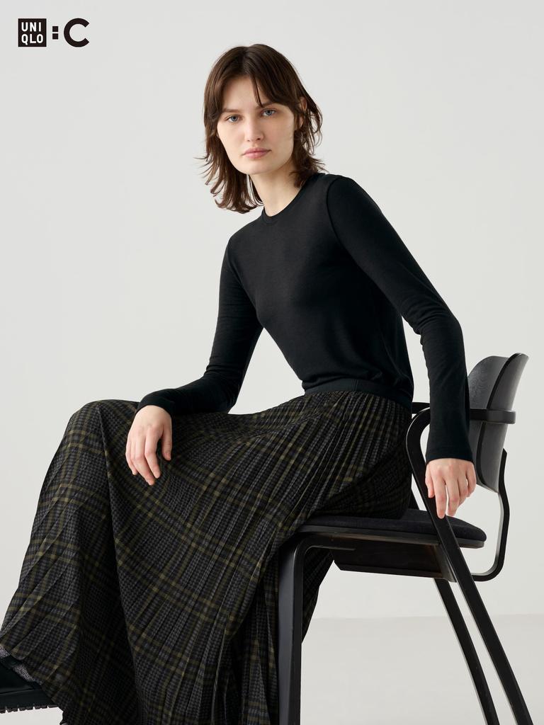 Uniqlo HeaTTech Cashmere Blend Crewneck T Long Sleeve exTra Warm