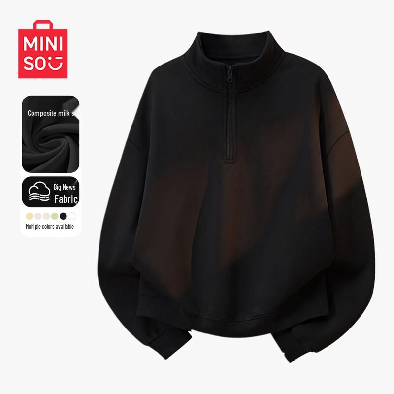 MINISO Women's 2026 New Half-Zip Cropped Sweatshirt