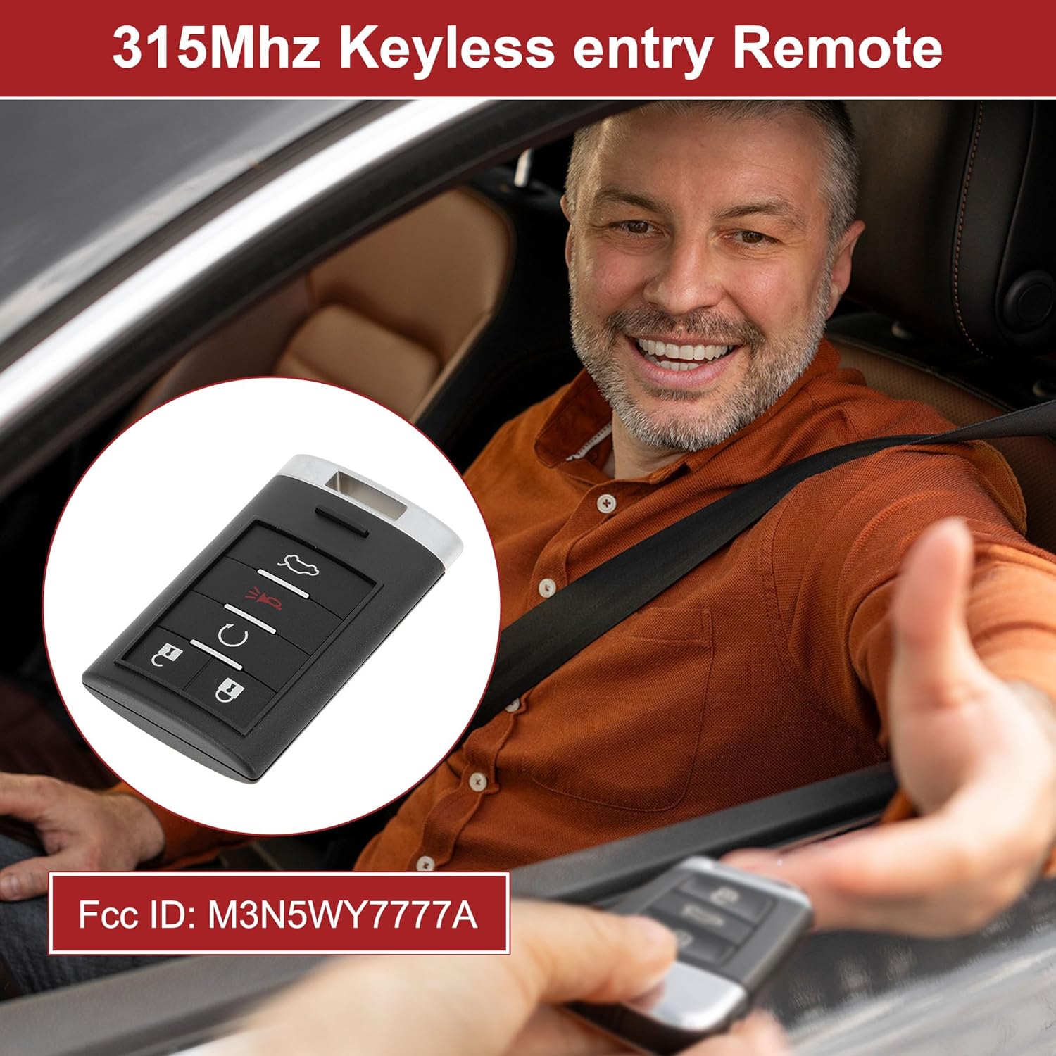 

ACROPIX M3N5WY7777A 315MHz Keyless Entry Remote Key Fob for Cadillac STS 2008-2011 for Cadillac CTS 2008-2014 ID46 Replacement Car Key