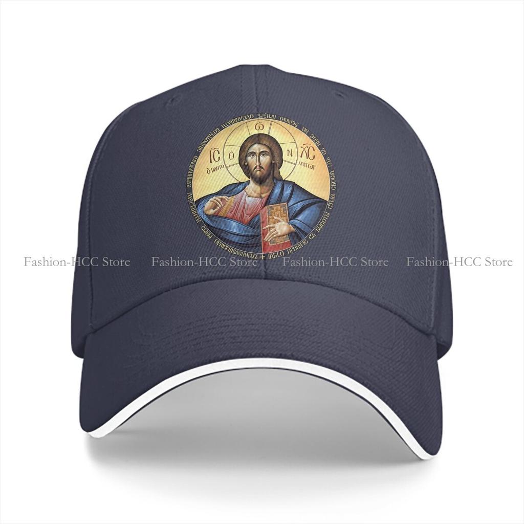 Christ Pantocrator Orthodox Icon Solid Color Baseball Caps Peaked Cap Jesus God Cross Sun Shade Hats Men Women