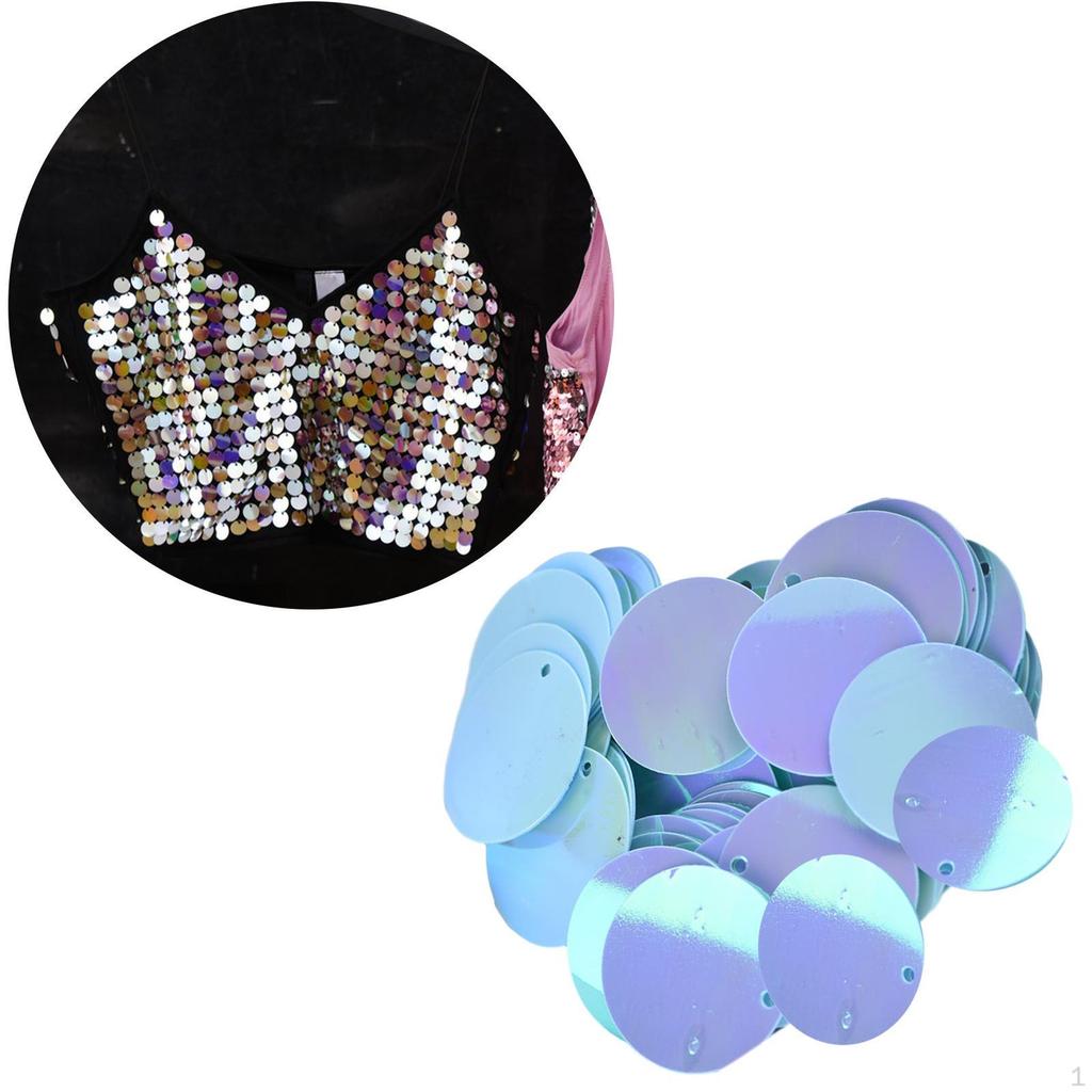85 Pieces 20mm Flat Round Loose Sequins Paillettes with Hole DIY Dress Accessories Set