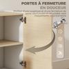 Kitchen Sideboard, 3 Soft-Close Doors, 6 Compartments, Natural Wood and White
