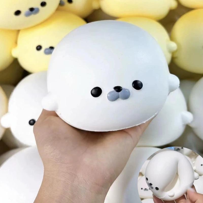Kawaii Cute Seal Squishy Stress Relief Toy Soft Slow Rising Animal Squeeze Fidget Toys Desktop Decor Gift For Adults