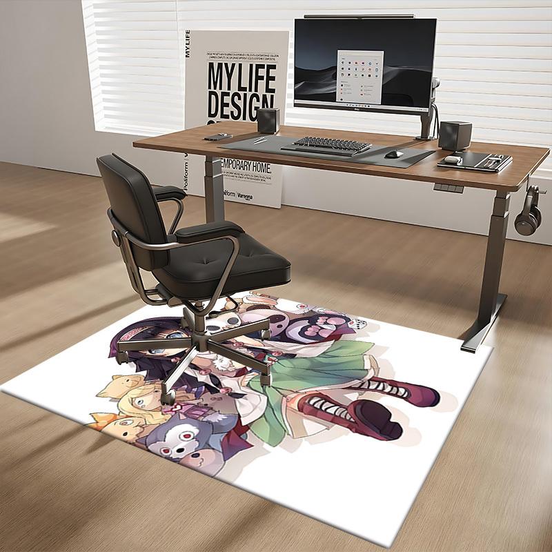 1pc Hannya Mask Anime Chair Mat - Cute Office Decor Carpet with Kawaii Characters for Desk, Home, Living Room, Bedroom, Game Room, Dormitory, Gift Ide