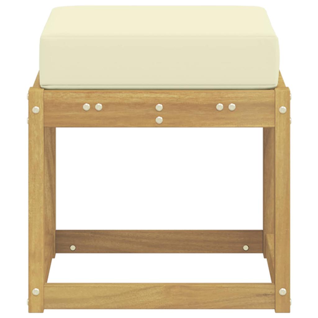 Outdoor Stool Bench White 43 X 43 X 45 Cm Solid Acacia Wood