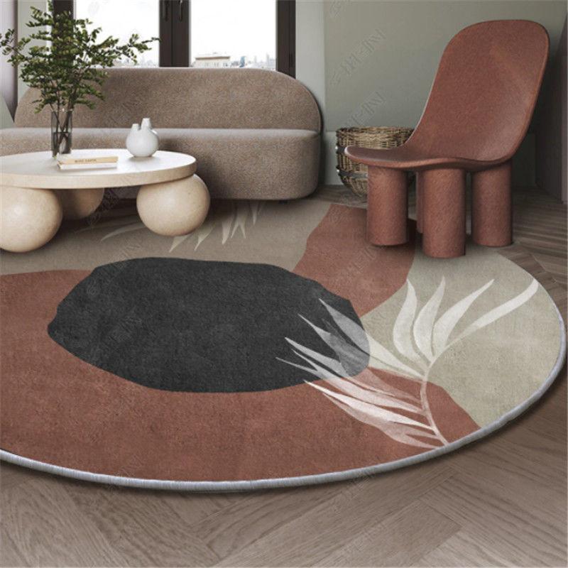 Nordic Round Carpet Living Room Carpets Bedroom Decor Dresser Mat Bedroom Circular Floor Mat Basket Table Swivel Chair Mat Rugs