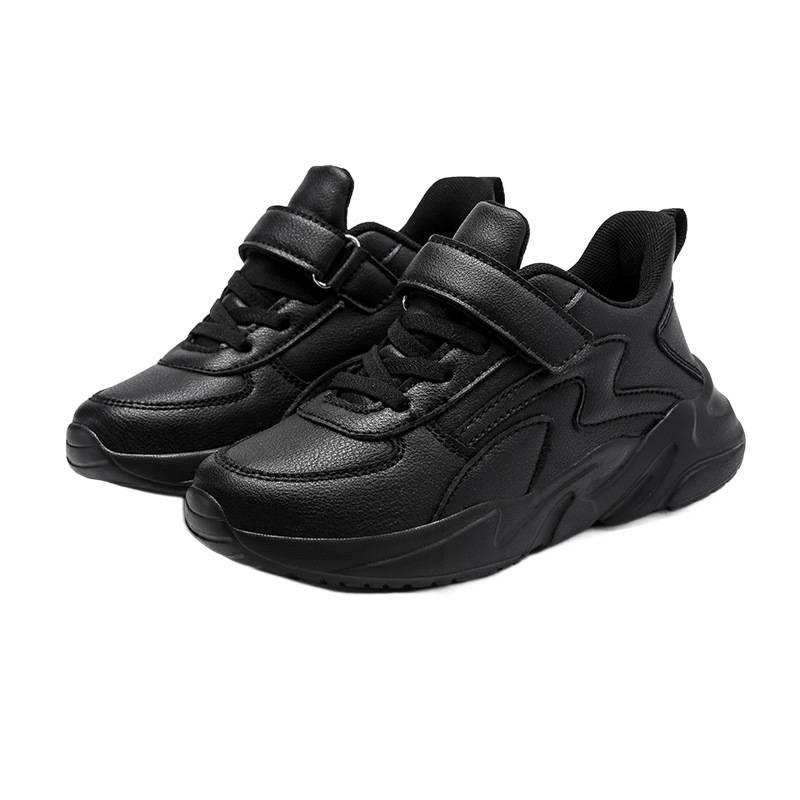 Campus white shoes Girls' children's sports shoes Comfortable leather surface Boys' running shoes Mesh breathable soft sole Dad shoes