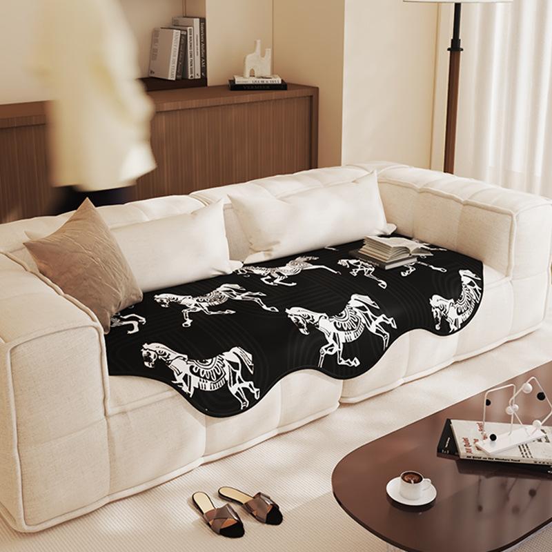 

Linen Breathable Irregular Sofa Cushion Non-Slip Straight Row Sofa Cover JUEoth Backrest Towel for Comfort 90*90cm