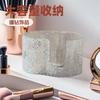 Diamond-encrusted Desktop Cotton Swab Storage Box 2-in-1 Makeup Remover Cotton Organizer Double-hole Round Combination Puff Storage Box