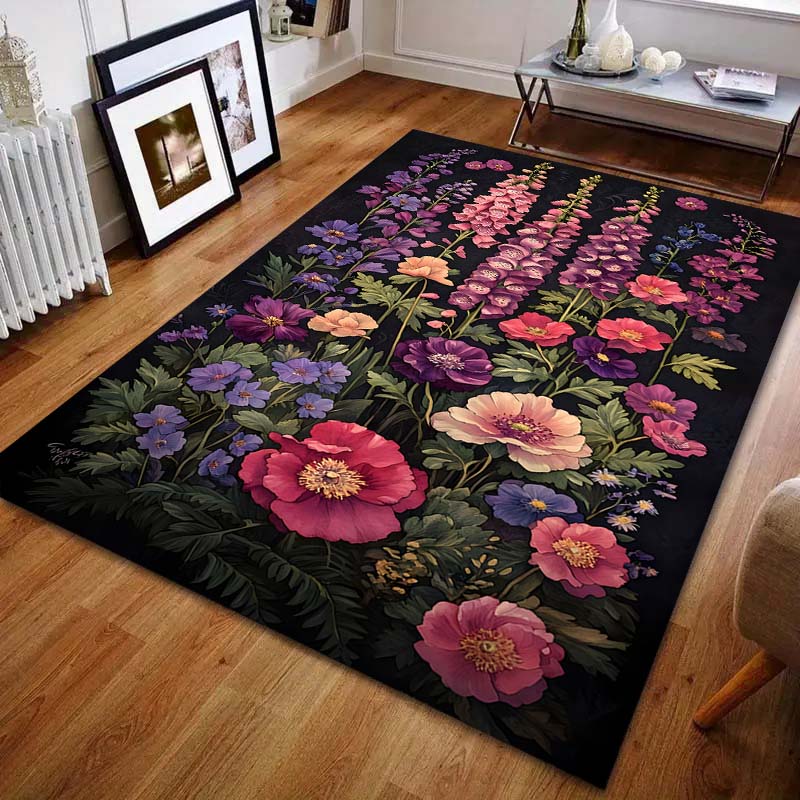 

Beautiful Botanical Garden Printed Carpet for Bedroom Living Room Bedside Sofa Floor Mat Modern Home Decor Area Rug for Gifts 40x60cm