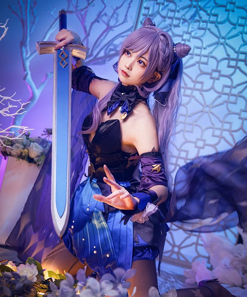 [Milky Time] Genshin Impact Keqing Cosplay Halloween Liyue Port New Skin Rainbow Skirt Dance