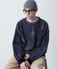 STAGE NAME Two-Tone Winter Stars Round Neck Oversized Knit_Navy