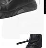 Men's Genuine Leather Black Martin Boots with Velvet, 2022 Spring High-Top Trendy Shoes