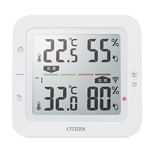 

Citizen Thermo-Hygrometer THM527, Optional Add-on Unit MU-THM527, Cordless Thermo-Hygrometer for Remote Temperature and Humidity Monitoring, Heatstrok